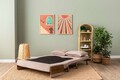 Canapea extensibilă cu 2 locuri, Futon, 859FTN2727, Metal , Bej