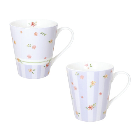 Set 2 cani, Polline Lilac, Brandani, D8.5x10 cm, 320 ml, portelan New Bone China