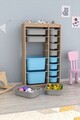 Dulap multifunctional, Estella, Montana Xs 2D4N8U, Gri Sonomo / Albastru