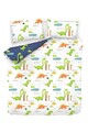 Lenjerie de pat dubla 3 piese, Dinolar - White, EnLora Home, Bumbac Ranforce