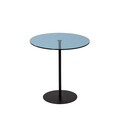 Masa de colt, Neostill, Chill-Out, 50 x 50 x 50 cm, sticla temperata/metal, negru/albastru
