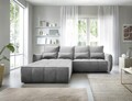Coltar extensibil stanga 4 locuri ELTAP, LT-04NU, Campo, 265x196x88 cm, lemn/poliester, gri inchis