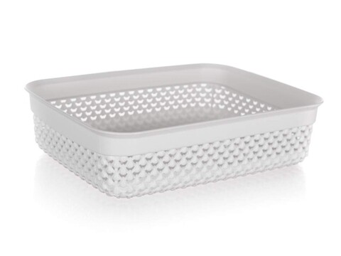 Cos de depozitare brilanz, 24.8x19.5x6 cm, plastic, alb