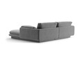 Coltar stanga 3 locuri, Torino-184, Micadoni Home, 220x170x83 cm, catifea, gri deschis