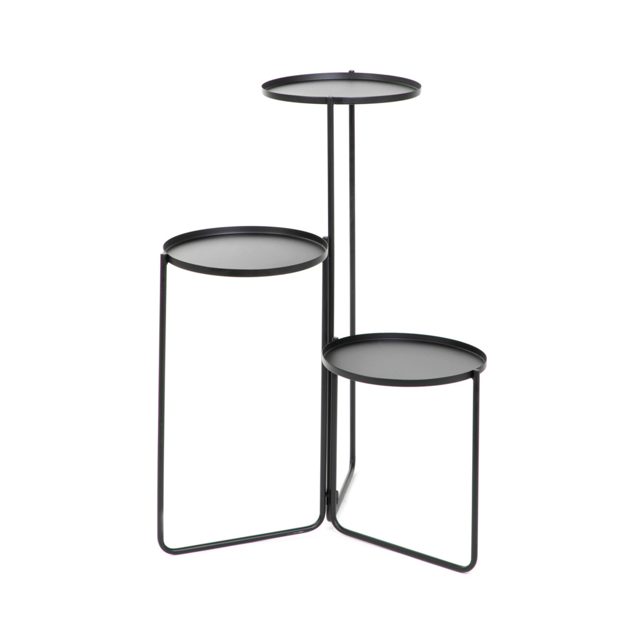 Suport pentru 3 ghivece Roh, Homla, 25x48/70 cm, metal, negru - imagine 3