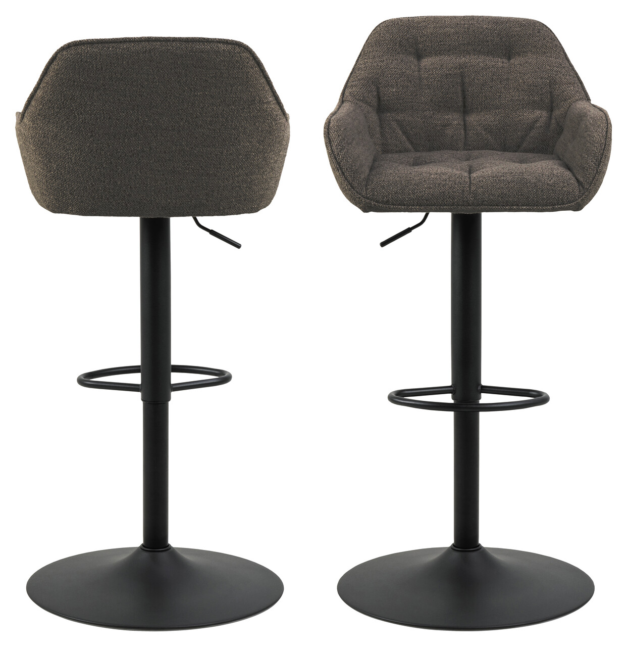 Scaun de bar Brooke, Actona, 52x52x109 cm, rotativ, tesatura Boucle/otel, grej - view 7