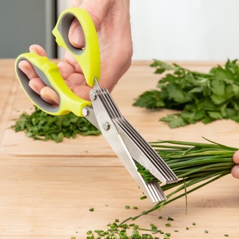 Foarfeca de bucatarie cu lame multiple 5-in-1 InnovaGoods, 21 cm, inox/plastic/cauciuc