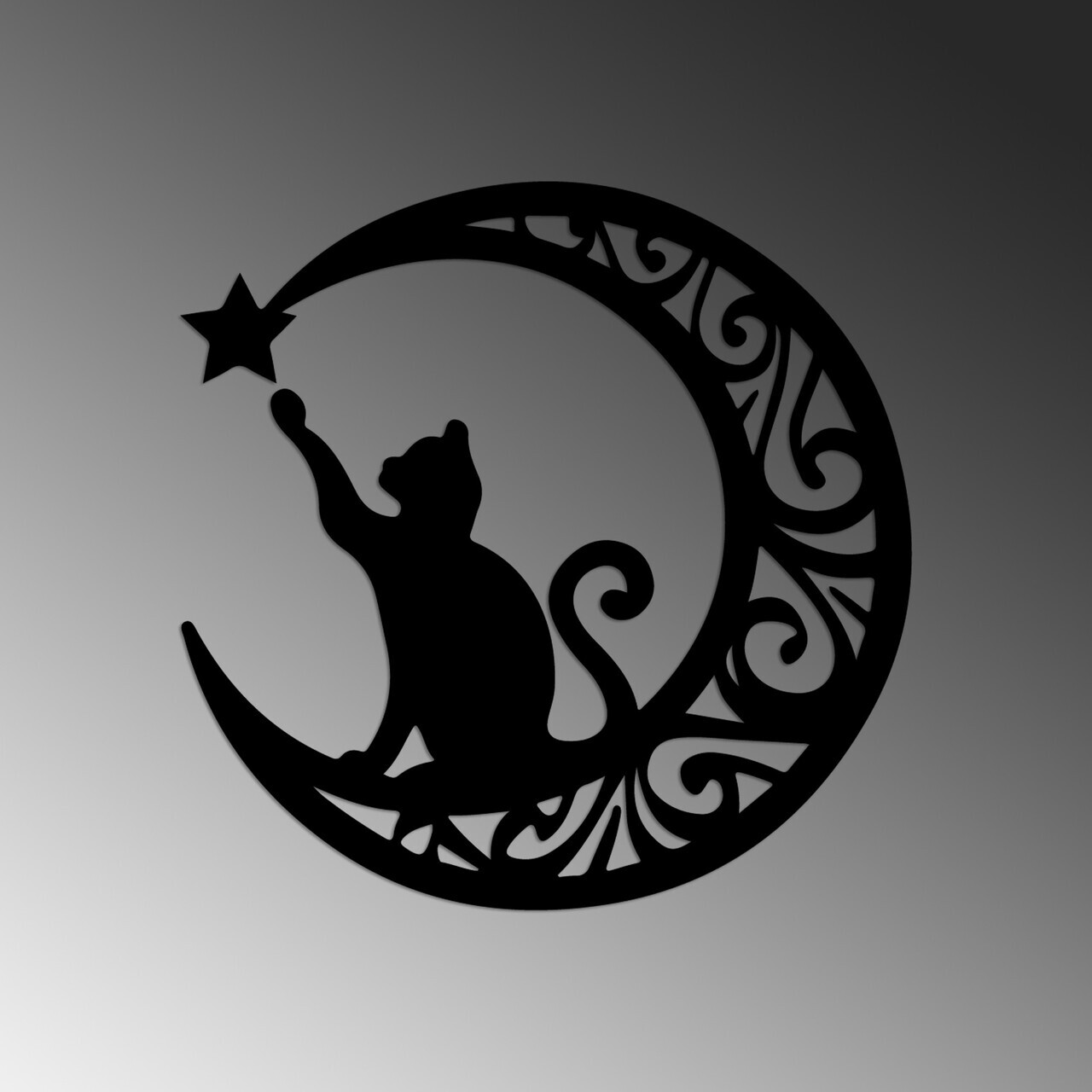 Decoratiune de perete, Cat 3, Dimensiune: 55 x 55 cm, Negru — imaginea 5