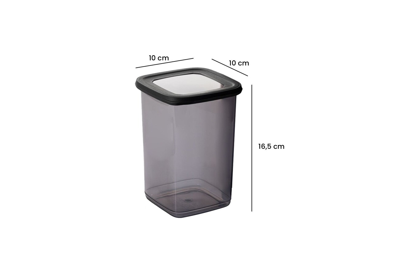 Set recipiente depozitare, Hermia, 964FRM5386, Dimensiune: 10 x 10 x 16,5 cm/ 1200 ml (6 bucăți), Antracit - imagine 7