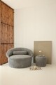 Set canapea cu 1 loc și puf, Evalina, 383EVN1254, Material: 100% catifea PES, Antracit