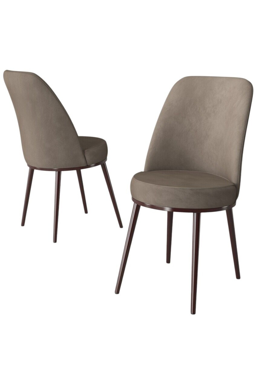 Set scaune 4 piese, Hanah Home, Jaxe, Cappuccino/Maro — imaginea 2