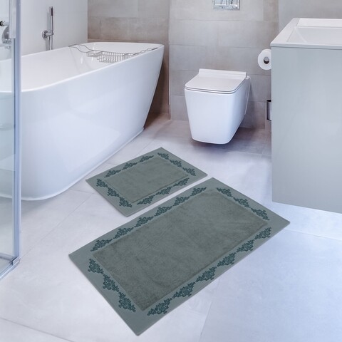 Set 2 covorase de baie cift, hobby, 50x60 cm/60x100 cm, bumbac, verde