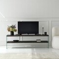 Comoda TV, Neostill, Aqua TV, 140x45x35 cm, Sticla temperata, Antracit