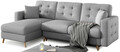 Coltar extensibil reversibil 3 locuri ELTAP, AsgL-04, Asgard, 248x162x93 cm, lemn/poliester, gri