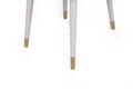 Set scaune 4 piese, Nmobb, Hugo-404 V4, Metal, Bej / Alb / Auriu