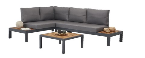 Set mobilier de gradina, Clara, Verona Wood, Cadru: 100% ALIMINIUM, Multicolor