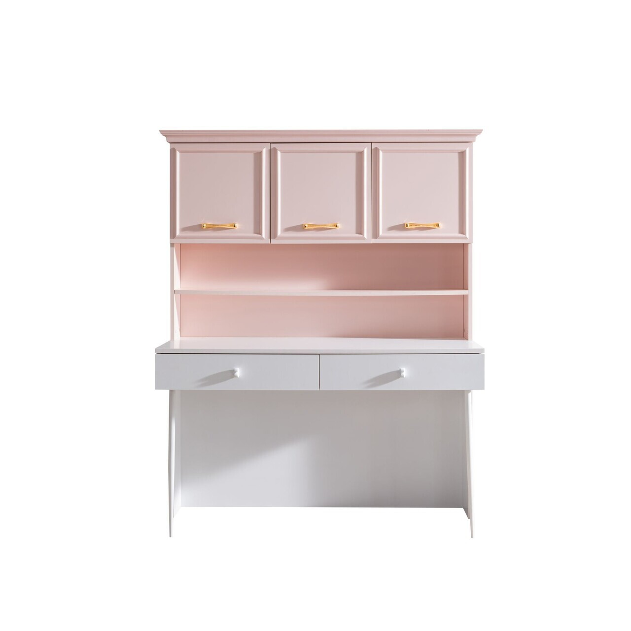 Birou, Hanah Home, Rosa, 138x167x60 cm, PAL, Roz/Alb - view 9
