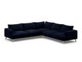 Coltar simetric 5 locuri, Naomi, Micadoni Home, 280x280x75 cm, catifea, albastru regal