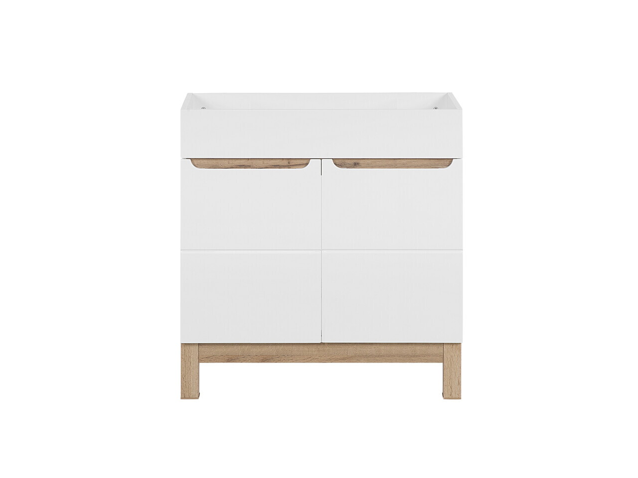 Set mobilier baie Bali White Lava 80 cm 840, dulap inalt si masca cu lavoar, Comad, MDF/PAL, alb - view 7