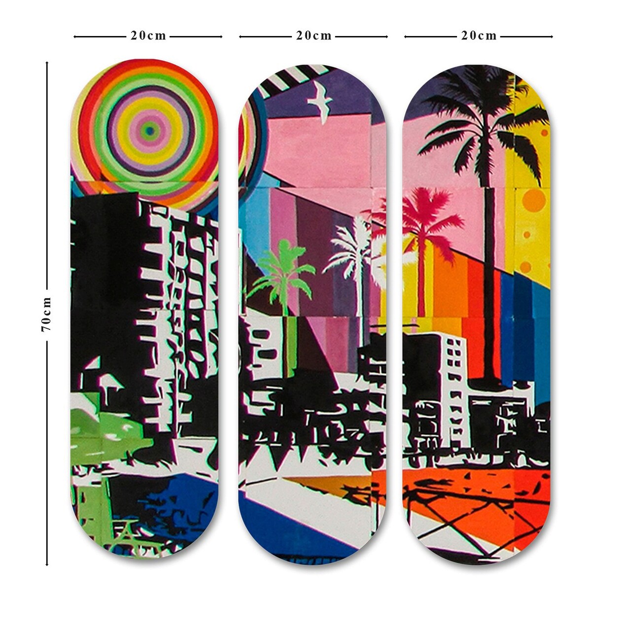 Set 3 tablouri decorative, 3KY3803, Imprimat UV, Multicolor - view 3