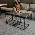 Set masute de cafea, Kalune Design, Defne, PAL, Antracit / Negru