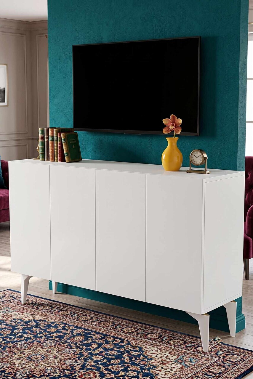 Consola, Hanah Home, Gumus 120, 120x79x32 cm, Alb — imaginea 2