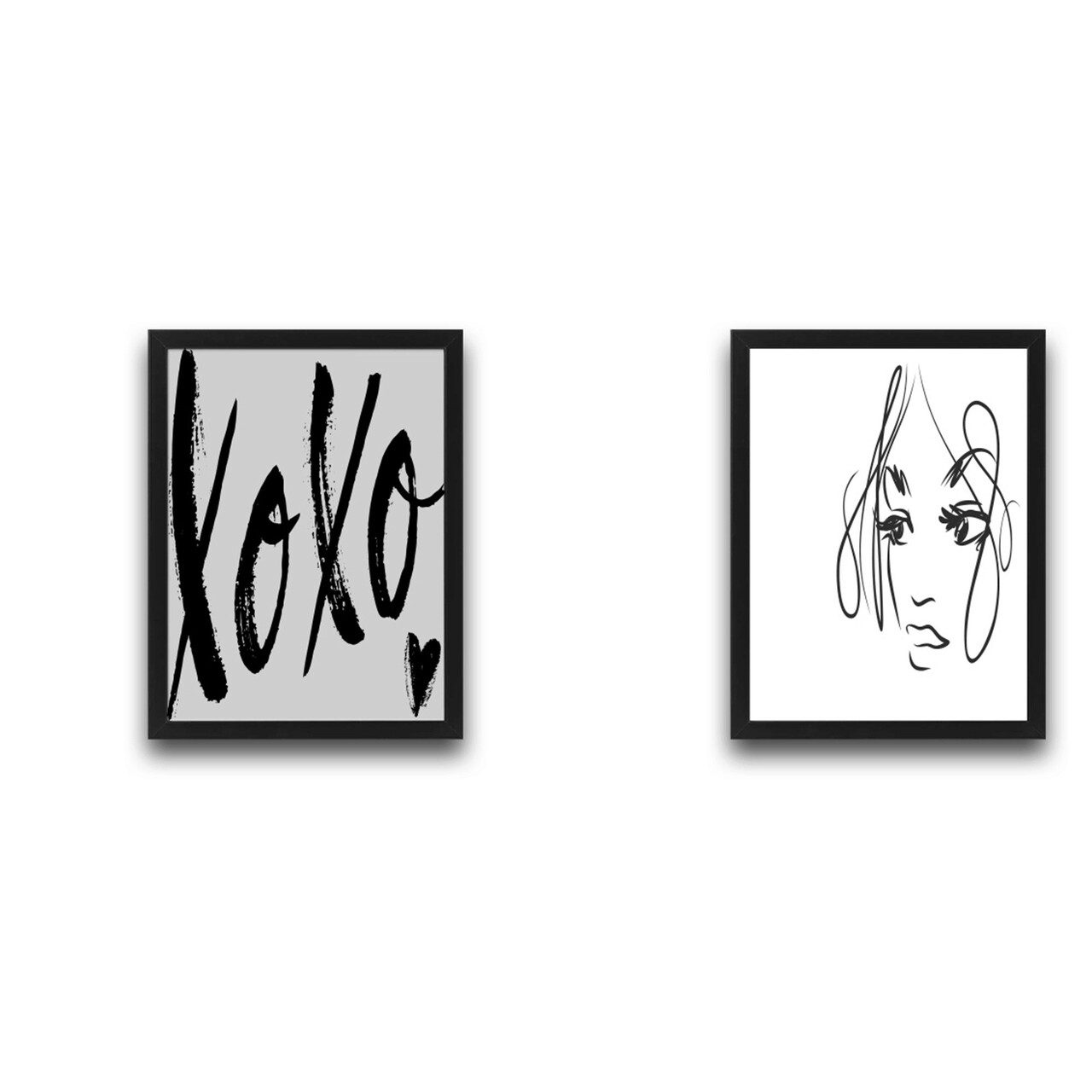 Set 2 tablouri decorative, Xoxo Set, PAL, Hartie, Multicolor - 1 | YEO