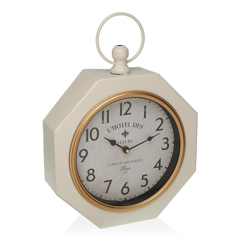 Ceas de perete emerson, versa, 28 x 38.5 cm, metal, bej