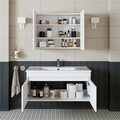 Set Dulap de Baie cu Chiuvetă și Oglindă (2 Piese), Hanah Home, 1328, MDF-LAM, Alb mat