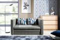 Canapea extensibila 2 locuri, ELTAP, Neva, 132x70x62 cm, lemn/poliester, gri inchis