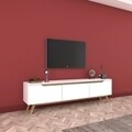 Comoda TV D1 - 391, Wren, 180 x 35 x 48.6 cm, white/walnut