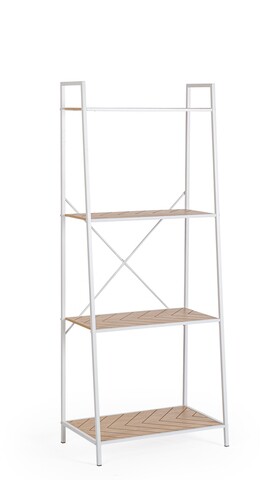Biblioteca Haldor, Bizzotto, 60.5x36x150 m, otel/MDF furniruit, alb/natural