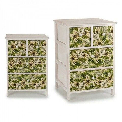 Comoda, Gift Decor, Green Leafs, 32 x 69 x 50 cm, lemn, multicolor