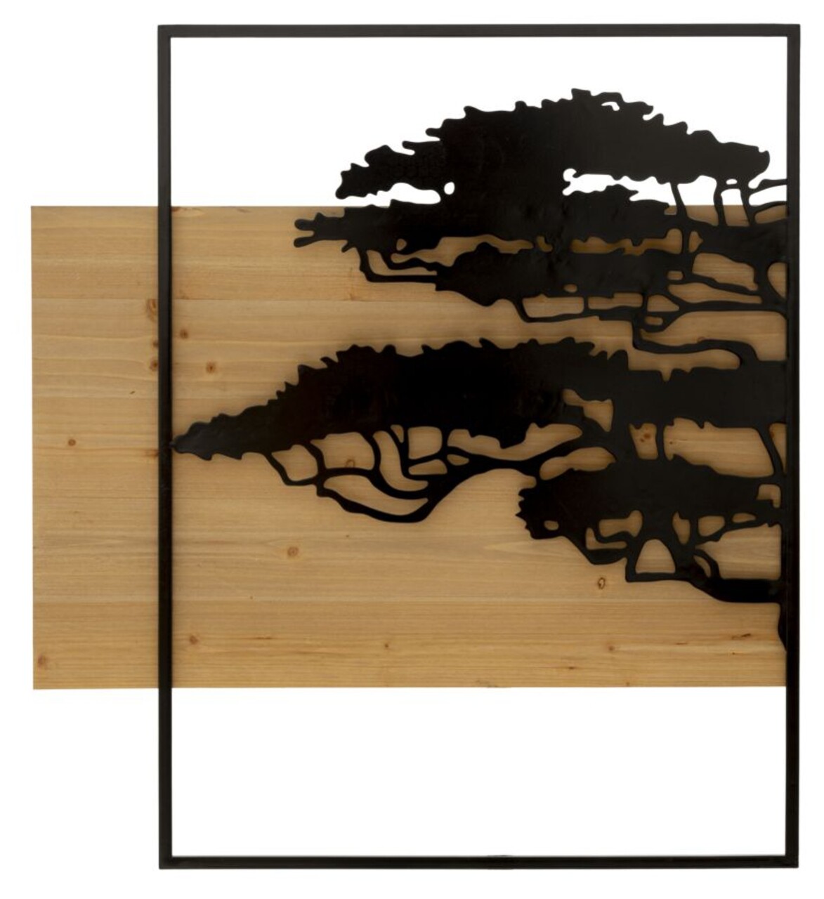 Set 3 decoratiuni de perete, Mauro Ferretti, Lagos, 204x80 cm, fier/MDF, negru, maro - imagine 2