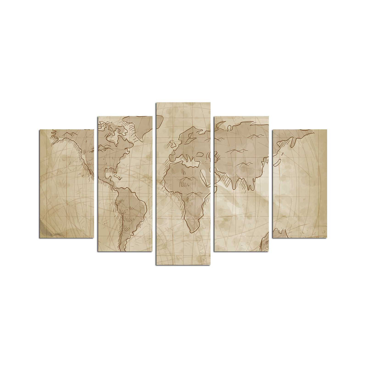 Set 5 tablouri decorative, 5MAPMDF-08, 20 x 60 cm, Multicolor - view 2