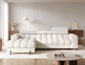 Coltar extensibil dreapta 3 locuri ELTAP, LT-01AMO, Felro, 285x181x93 cm, lemn/poliester, alb