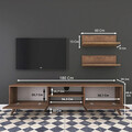 Mobilier pentru living Jasmine, Pakoworld, 180x35x48.5 cm, PAL melaminat, maro