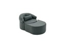 Canapea extensibilă cu 1 loc, Balcab Home, 825BLC4728, Material: 100% POLIESTER (țesătură cu textură de in), Antracit