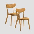 Set 2 scaune Vieri, Homla, 54x46.5x75.5 cm, lemn de cauciuc, natur