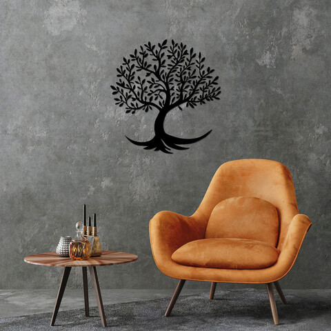 Decoratiune de perete, monumental tree 4, metal, dimensiune: 68 x 70 cm, negru