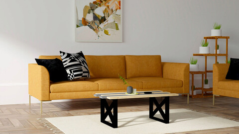 Masuta de cafea, puqa design, sinem, 80x32x42.5 cm, pal, safir / antracit / negru
