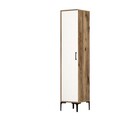 Dulap pentru haine, Hommy Craft, Kumsal S, 40x47.5x201.4 cm, PAL, Nuc/Alb