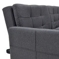 Canapea extensibila 3 locuri Flexible, Pakoworld, 198x87x76 cm, textil, gri inchis