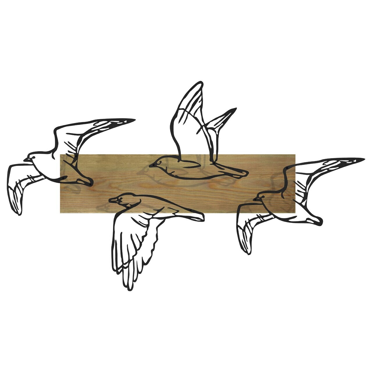 Decoratiune de perete, Mouette, Cadru: Lemn (Grosime: 2 cm), Verde/Negru — imaginea 7