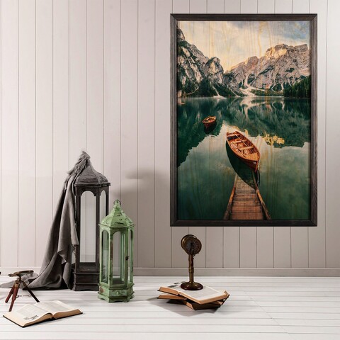 Tablou decorativ, Serenity XL, Lemn, Lemn, Multicolor Bystag