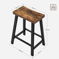 Set 2 scaune de bar, Vasagle, Industrial, 37x62.5 cm, PAL/otel, maro