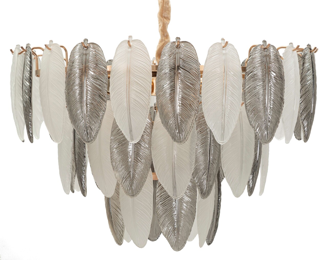 Lustra Leafy, Mauro Ferretti, 9 x E14, 20W, 60x40 cm, sticla/fier, multicolor
