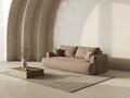 Canapea extensibila 3 locuri, Ella-120, Micadoni Home, 253x108x94 cm, catifea, bej inchis