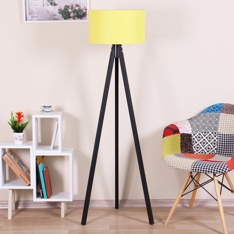 Lampadar casa parasio, 38x42x145 cm, 1 x e27, 60 w, galben/negru