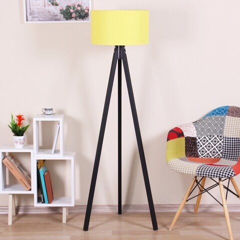 Poza Lampadar Casa Parasio, 38x42x145 cm, 1 x E27, 60 W, galben/negru